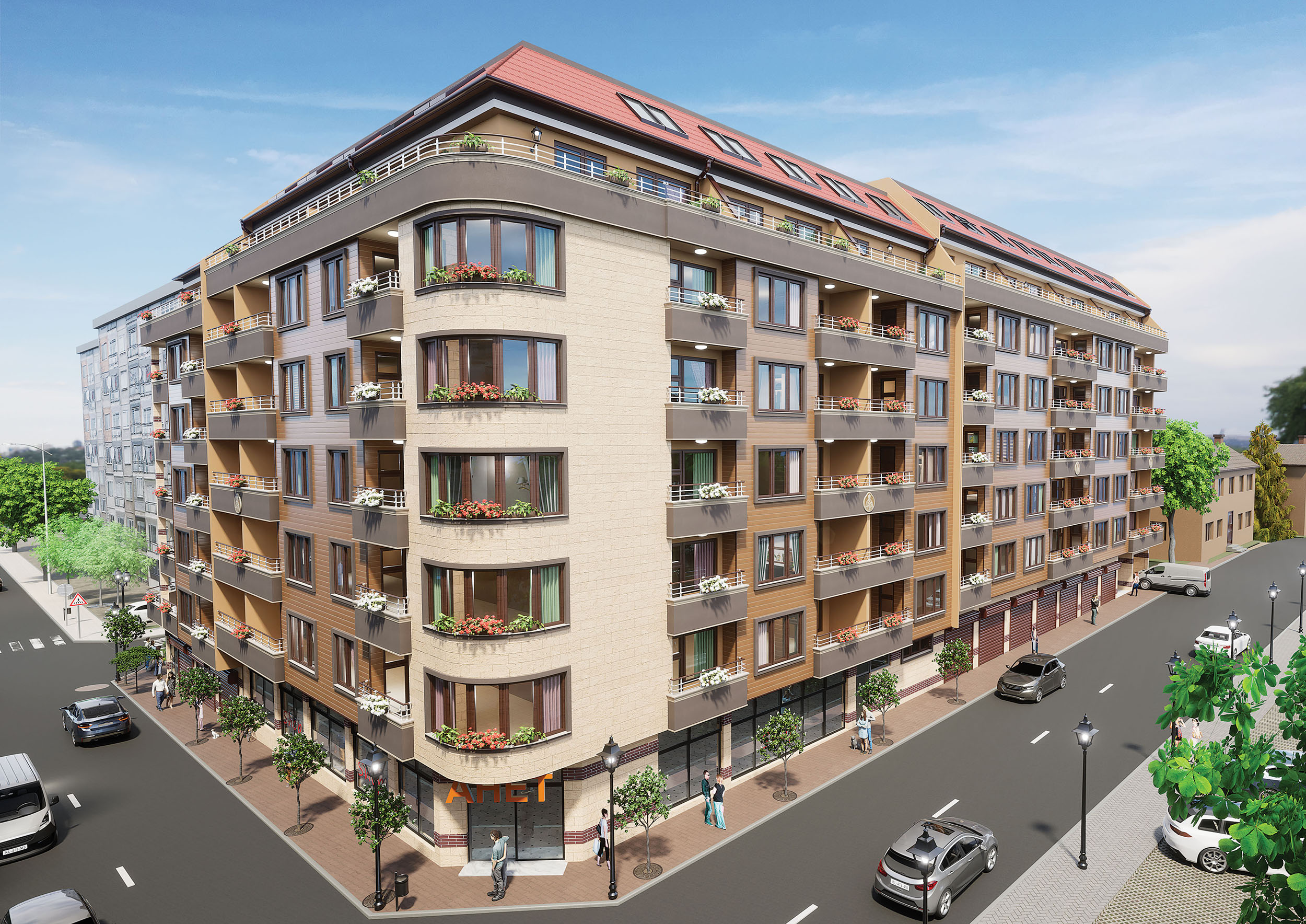 Realistic 3D visualization of a modern building or apartment
